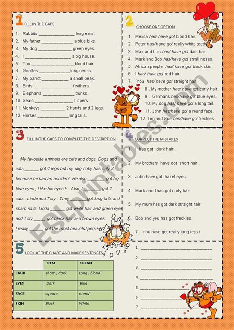 Verb Have Got Affirmative Esl Worksheet By Vampire Girl 22