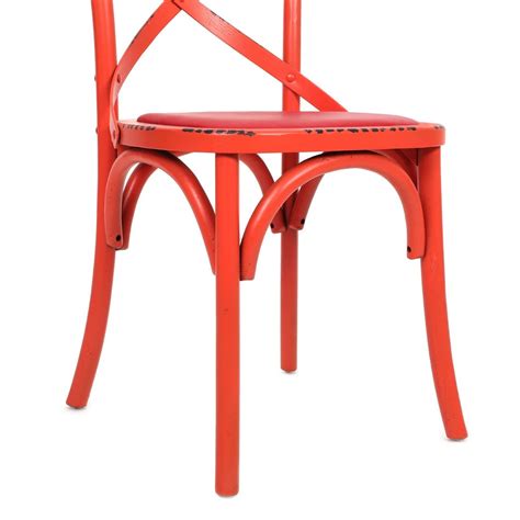 Retro Red Cross Back Chair House Of Isabella Uk