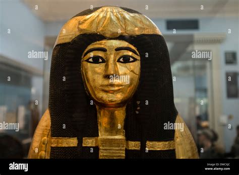 Head Of Ancient Egyptian Sarcophagus Of The Lady Henutmehyt Stock Photo