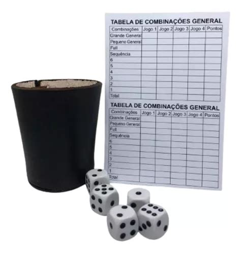 Jogo General Kit Caneco Copo 5 Dados Bloco Anotações MercadoLivre