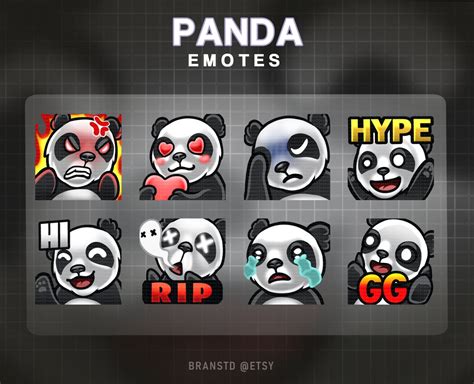 X Panda Twitch Emotes Panda Twitch Emotes Etsy Uk