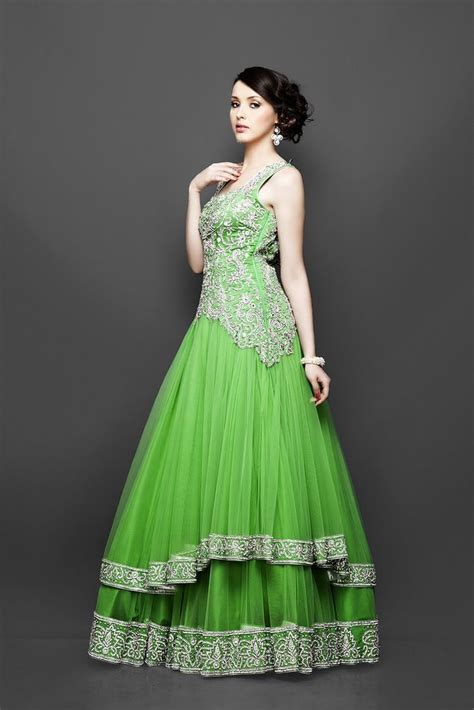 Parrot green gown for wedding | Dresses Images 2022