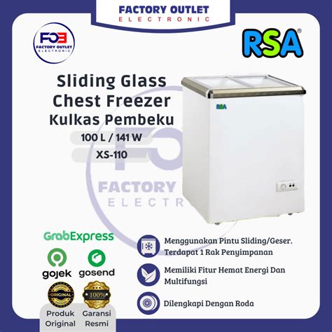 Jual RSA XS 110 CHEST FREEZER BOX SLIDING 100 L ONLY JABODETABEK