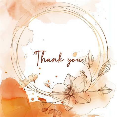 Premium Photo Beautiful Thank You Card With Water Colors Floral