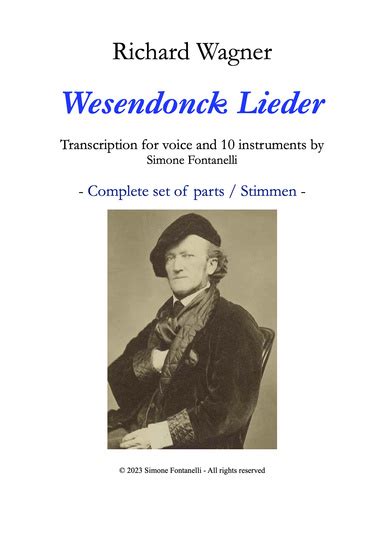 Richard Wagner Wesendonck Lieder Transcription For Voice And