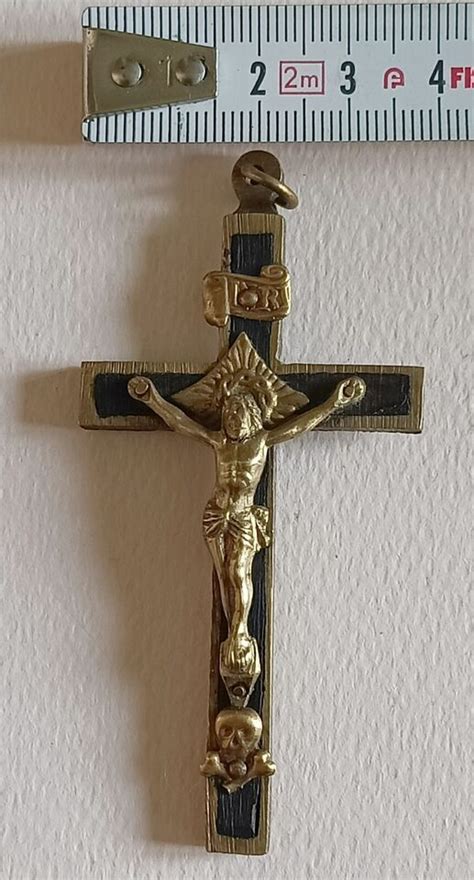 Ancienne Croix Pectorale Avec Une T Te De Mort Ebay