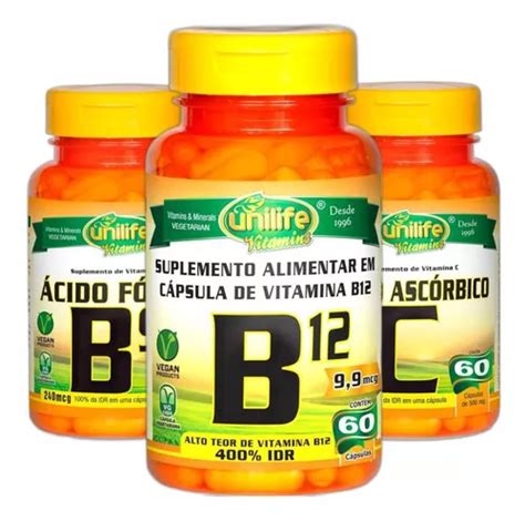 Suplemento en cápsula Unilife Vitamina B12 Vitamina B9 Y Vitamina C Kit