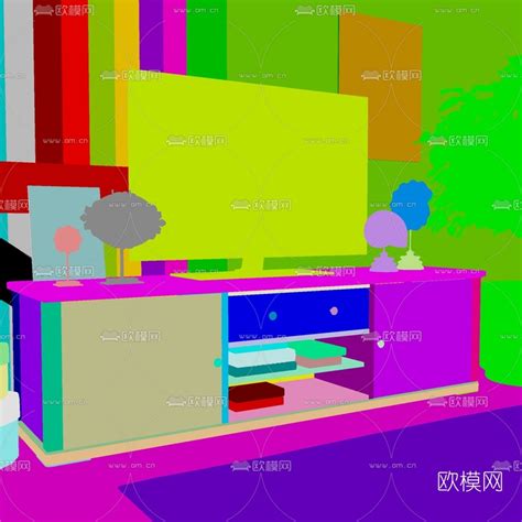 美式实木电视柜电视机摆件组合3d模型下载id102239373dmax免费模型 欧模网