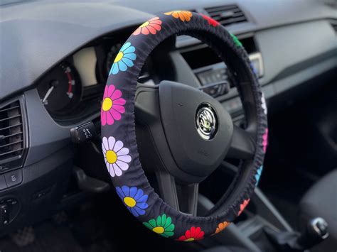 Floral Steering Wheel Cover Flowery Car Accessory Etsy Steering