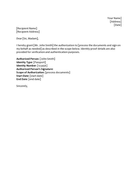 Authorization Letter To Get Documents On My Behalf Database Letter