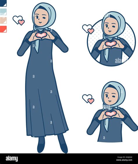 Una Mujer árabe En Hijab Con Hacer Un Símbolo Del Corazón A Mano Images