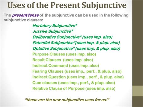 PPT Uses Of The Present Subjunctive PowerPoint Presentation Free