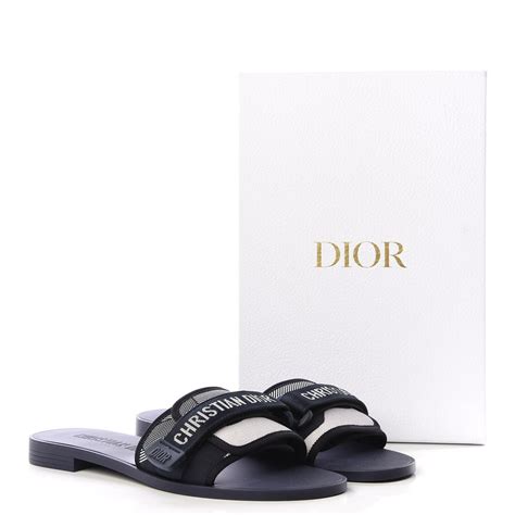 Christian Dior Canvas Diorevolution Mule Slide Sandals 42 Deep Blue