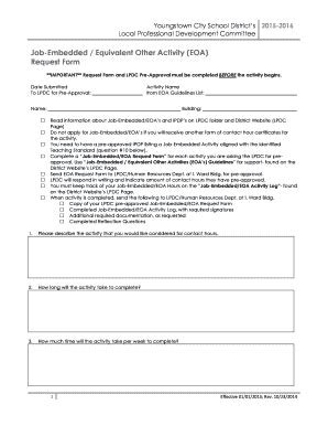 Fillable Online Job Embedded Equivalent Other Activity EOA Request Form