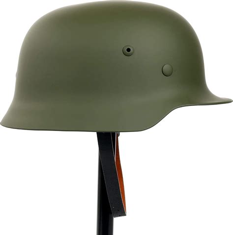 Casco De Acero Alemán M35 De La Segunda Guerra Mundial Forro De Cuero