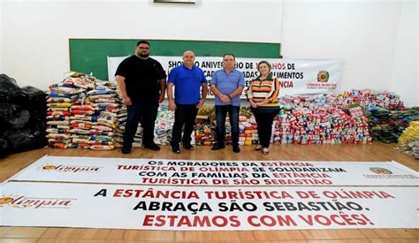 Sos Litoral Alimentos Arrecadados No Show Do Aniversário De Olímpia