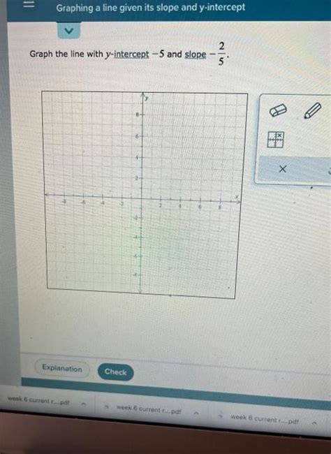 Solved Graph the line with y-intercept −5 and slope −52. | Chegg.com