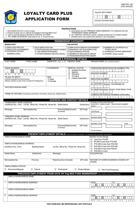 Loyalty Card Application Pag Ibig Pdf Form Formspal