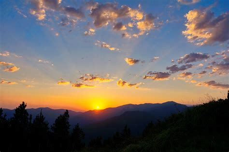 sunrise, Mountains, Caucasus, On, Top, Semiglavaya, Morning, Early ...