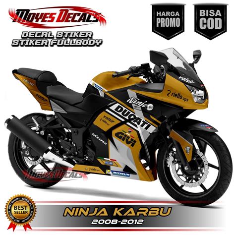 Jual STRIPING NINJA 250 KARBU FULLBODY DUCATI DECAL NINJA 250 KARBU