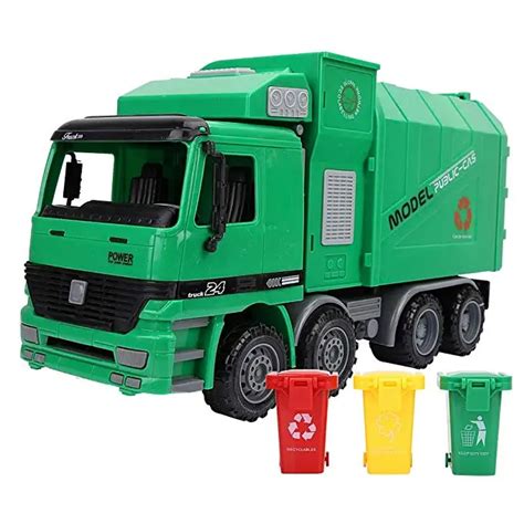 Friction Powered Garbage Truck Toy With Garbage Cans Vehicle - Buy ...