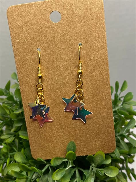 Star Dangle Earring Etsy