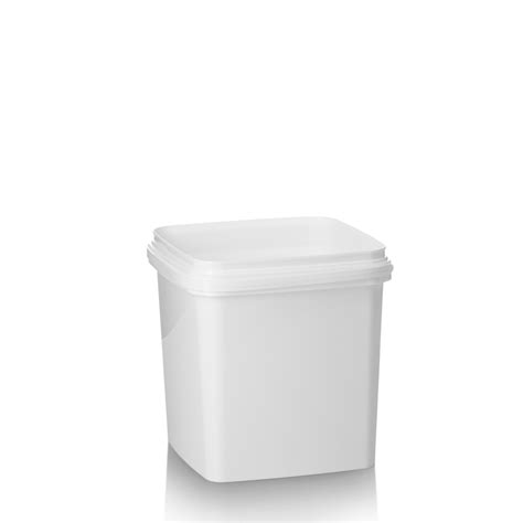 Ltr White Pp Tamper Evident Square Pail With Plastic Handle Cambrian