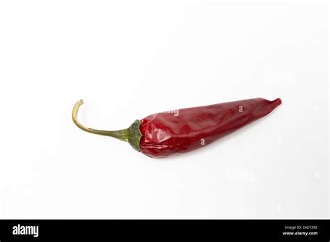 Red Hot Pepper Dry Pod Of Chilli Peppers On A White Background Stock Photo Alamy