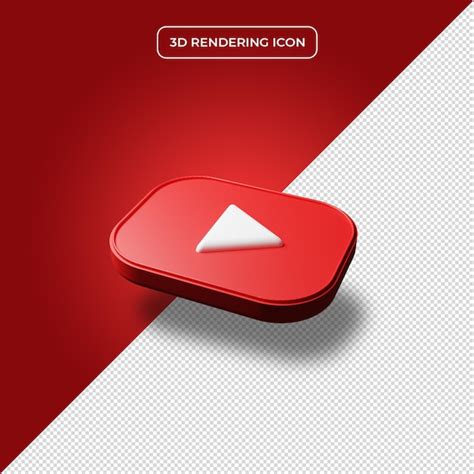 Premium PSD Youtube 3d Render Icon Isolated