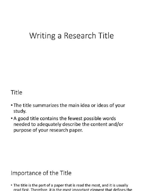Writing A Research Title Pdf