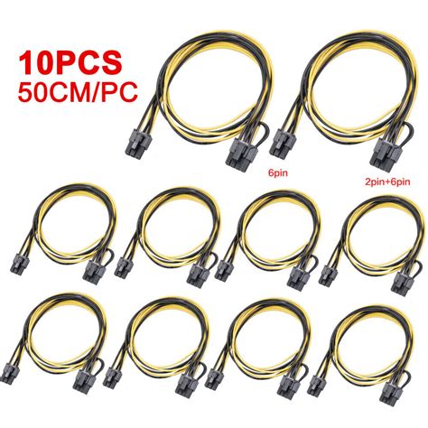 10x Breakout Cable 6 Pin To 8 Pin62 Pcie Grelly Usa