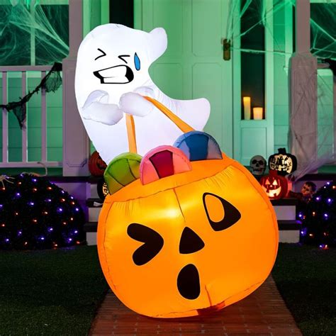 Joiedomi 5 Ft Tall Halloween Inflatable Cute Ghost Inflatable Lift