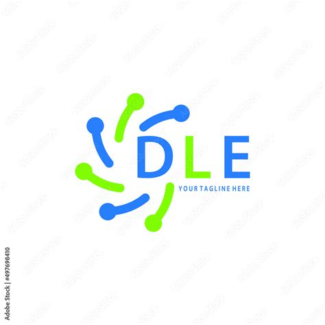 dle logo design initial creative letter  white background dle vector