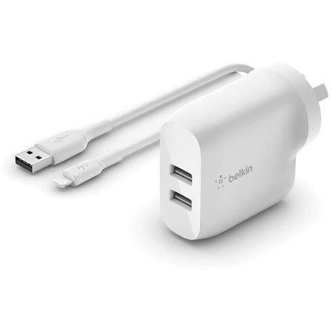 Belkin Boost Charge Dual Usb A Wall Charger W Lightning To Usb A