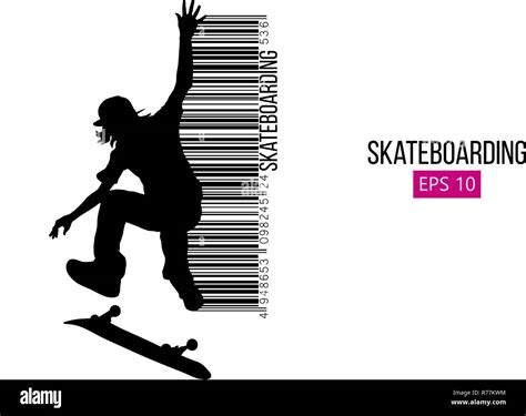 Silhouette Of A Skateboarder Vector Illustration Stock Vector Image