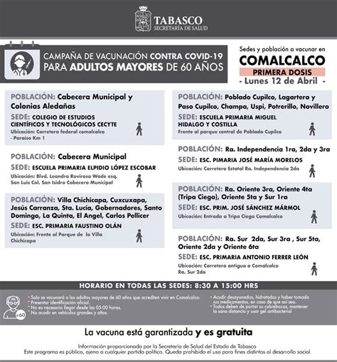 SSalud Tabasco on Twitter Vacunación contra COVID19 en Comalcalco