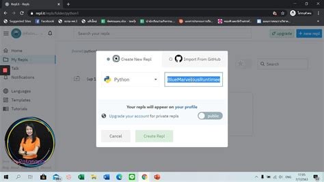 สมัครเข้าใช้ Repl It เพื่อใช้ในการเขียนโปรแกรมภาษาไพธอน Python Youtube