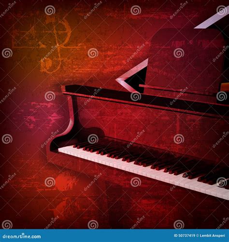 Abstract Grunge Piano Background With Grand Piano Stock Vector