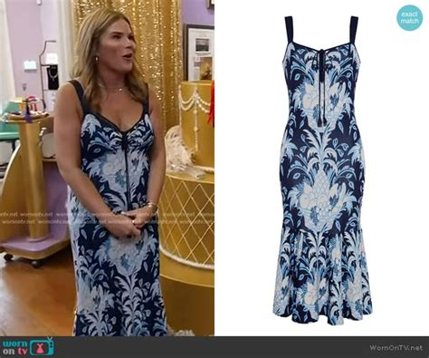 Wornontv Jennas Blue Fruit Print Dress On Today Jenna Bush Hager