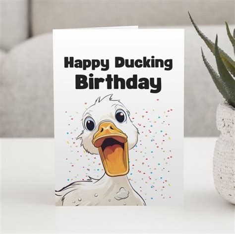 Happy Ducking Birthday Card Funny Personalised Birthday Card Etsy