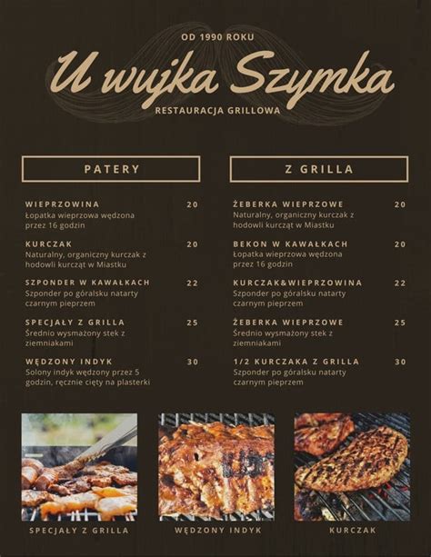 Szablony I Wzory Kart Menu Grillowego