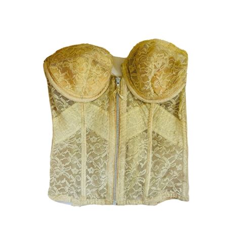 Vintage S Lace Metal Zip Corset Girdle Lingerie S Gem
