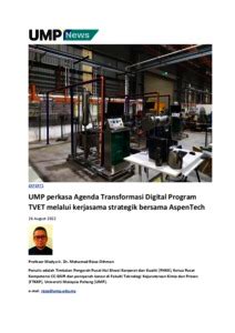 Ump Perkasa Agenda Transformasi Digital Program Tvet Melalui Kerjasama