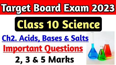 Class 10 Science Chapter 2 Acids Bases And Salts Important Questions