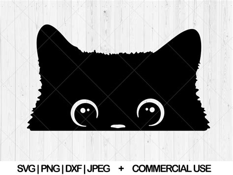 Peeking Cat Svg Dxf Eps Vector Files For Silhouette Cricut