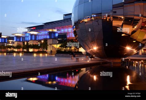 Millennium Square In The Centre Of Bristol Illuminated At Night Stock