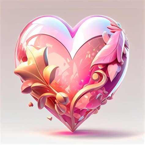 Premium Photo Pretty Cute Heart Illustration With Isolated Background