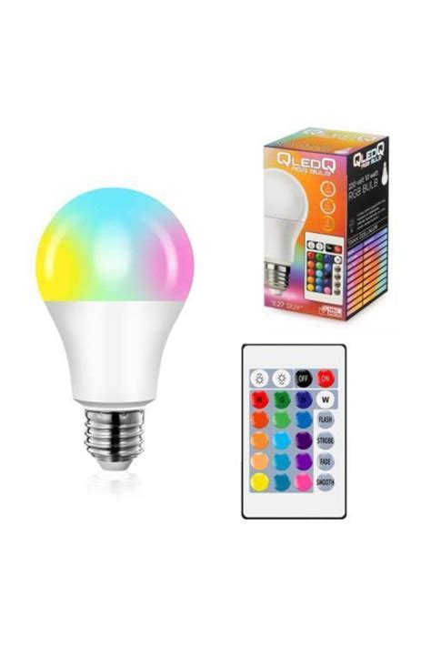 Genel Markalar 10 Watt Rgb Ampul Uzaktan Kumandalı E27 Duy Renk