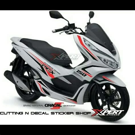 Jual STRIPING CUTTING STICKER HONDA PCX 150 BLACK RED Di Lapak Pesolex