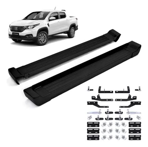 Estribo Lateral Aluminio Preto Nova Fiat Strada Freedom